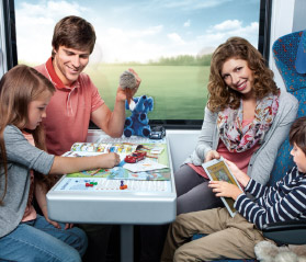 děti ve vlaku