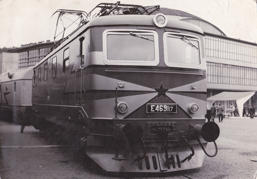 Lokomotiva E 469.117 na brněnském veletrhu, foto: archiv Jaroslava Wagnera