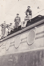 Parta elektrikářů na lokomotivě E 499.0, foto: archiv Jaroslava Wagnera